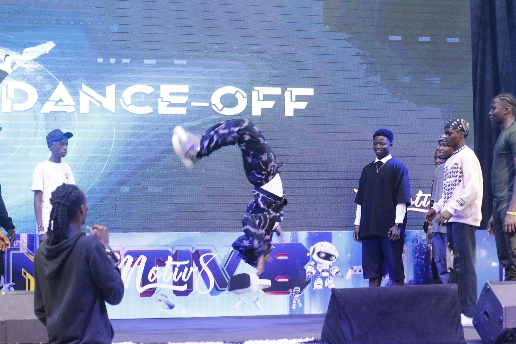 A dance-off on the David's Army stage